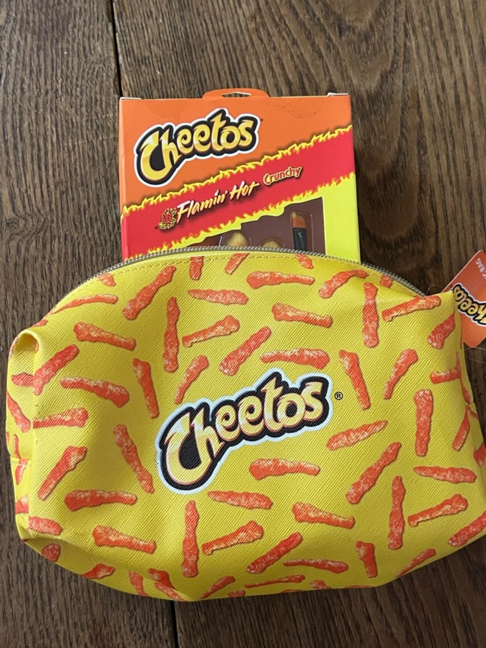 Flamin' Hot Cosmetic Brush Set -Cosmetics Bag ain’t easy being cheesy 🧀